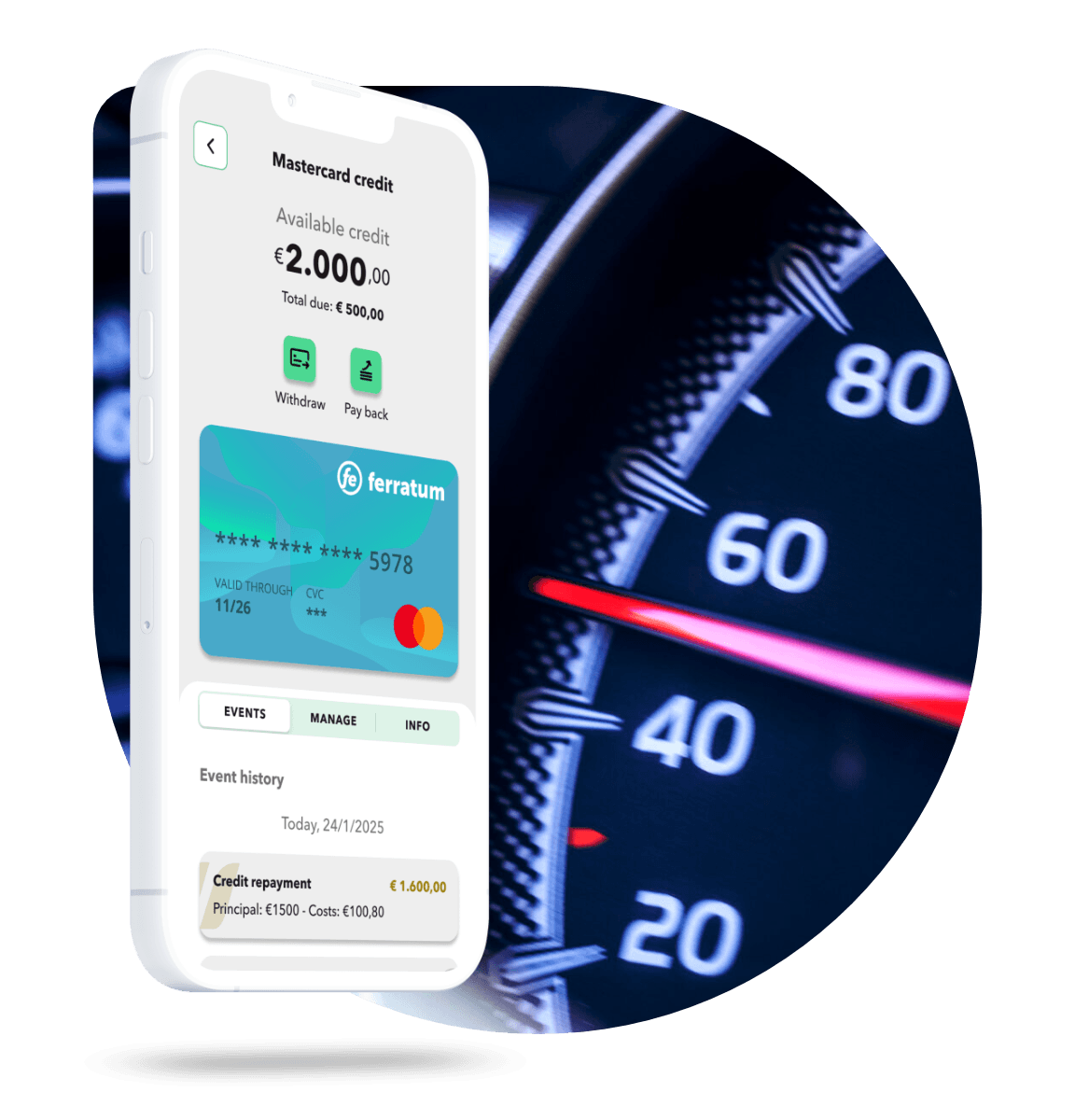 Highlight credit FE speedometer smartphone EN v1