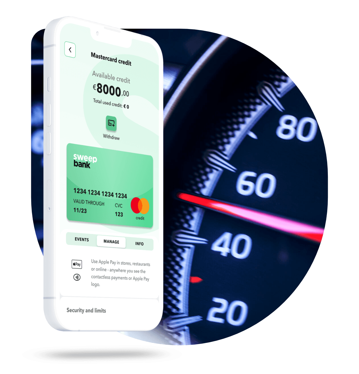Highlight credit card speedometer smartphone EN v2
