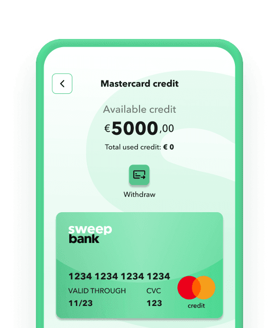 Your Credit Card is waiting for you in the SweepBank app