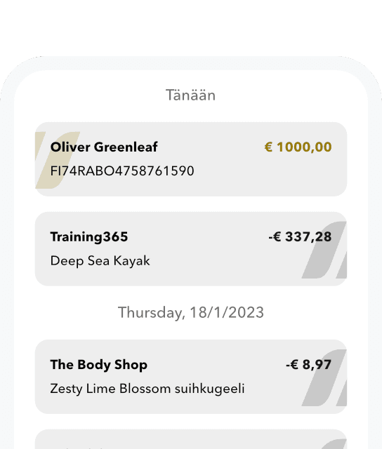 Siirrä haluamasi säästösumma SweepBankin käyttötilille